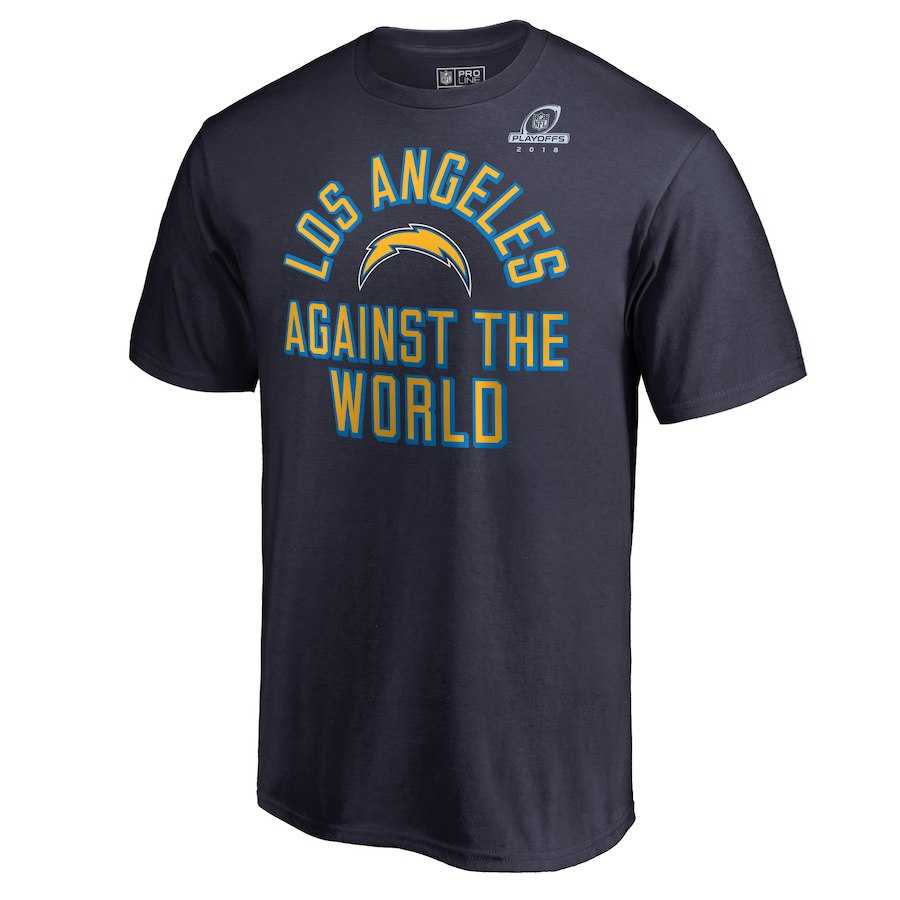 Men's Chargers Navy 2018 NFL Playoffs Against The World T-Shirt,We sell and wholesale Men's Chargers Navy 2018 NFL Playoffs Against The World T-Shirt on line form chian!